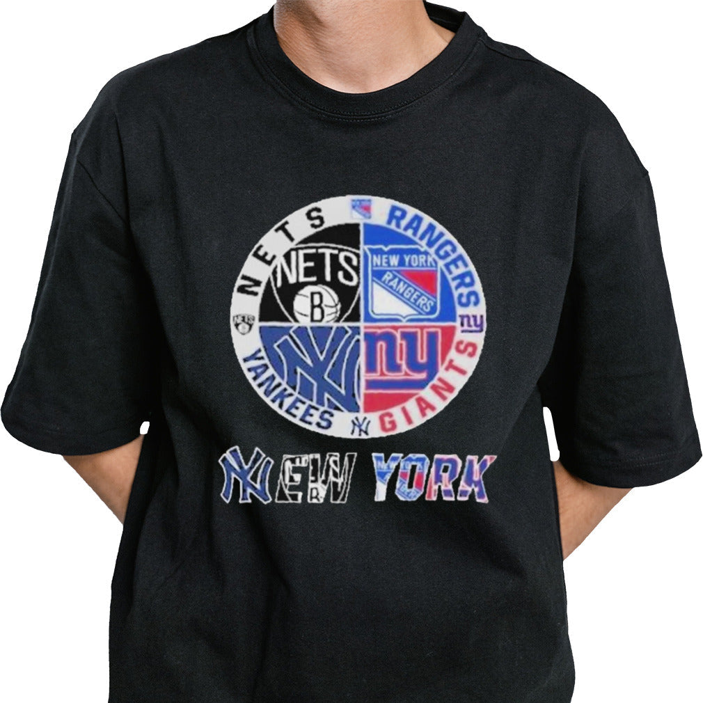 New York Yankees NY Giants NY Rangers Brooklyn Nets Proud City Sport Fan T-Shirt