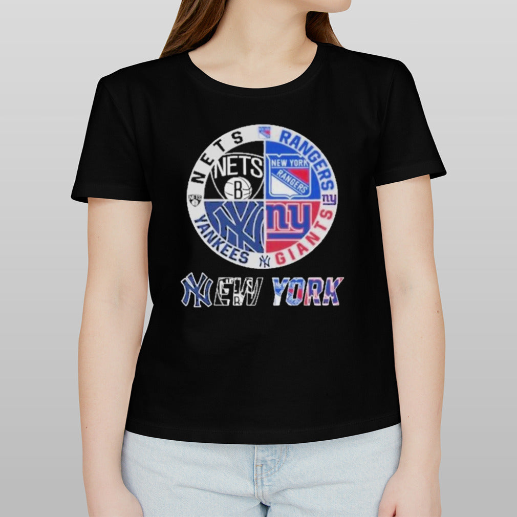 New York Yankees NY Giants NY Rangers Brooklyn Nets Proud City Sport Fan T-Shirt