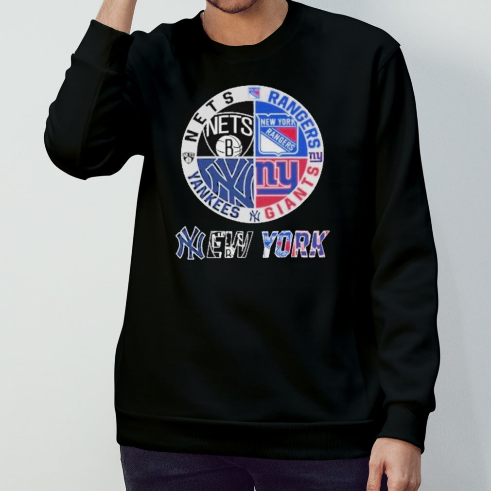 New York Yankees NY Giants NY Rangers Brooklyn Nets Proud City Sport Fan T-Shirt