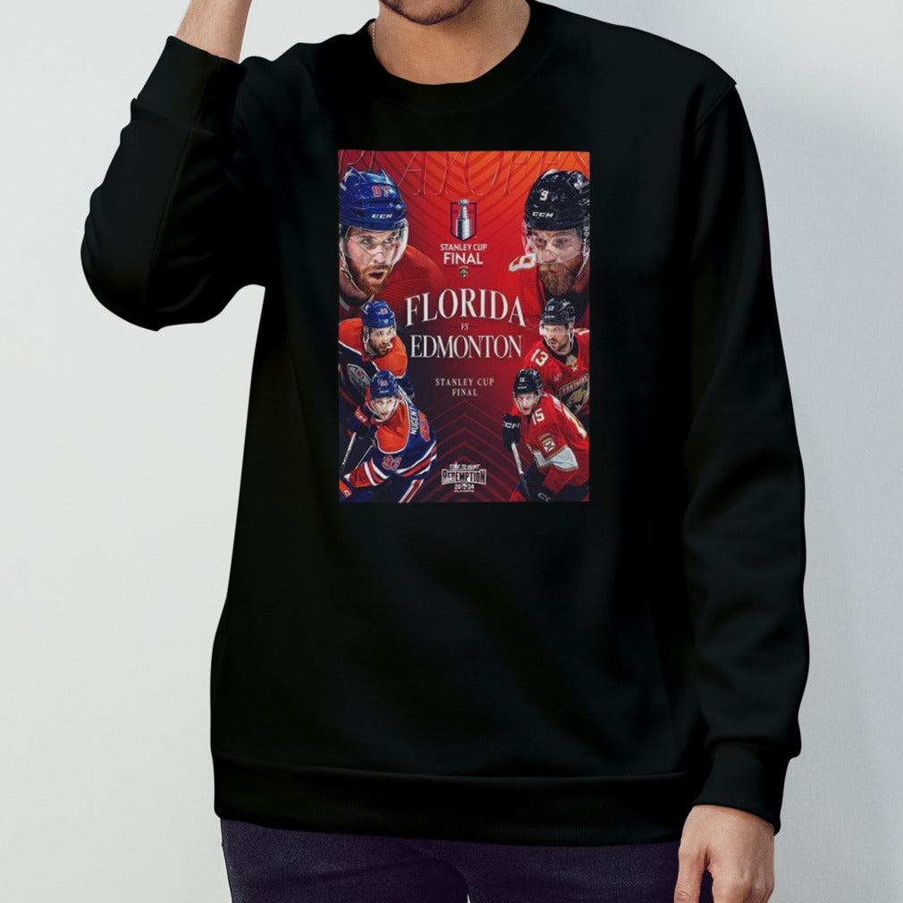 Nhl Stanley Cup Playoffs 2024 Final Matchup Florida Panthers Vs Edmonton Oilers Poster T-shirt