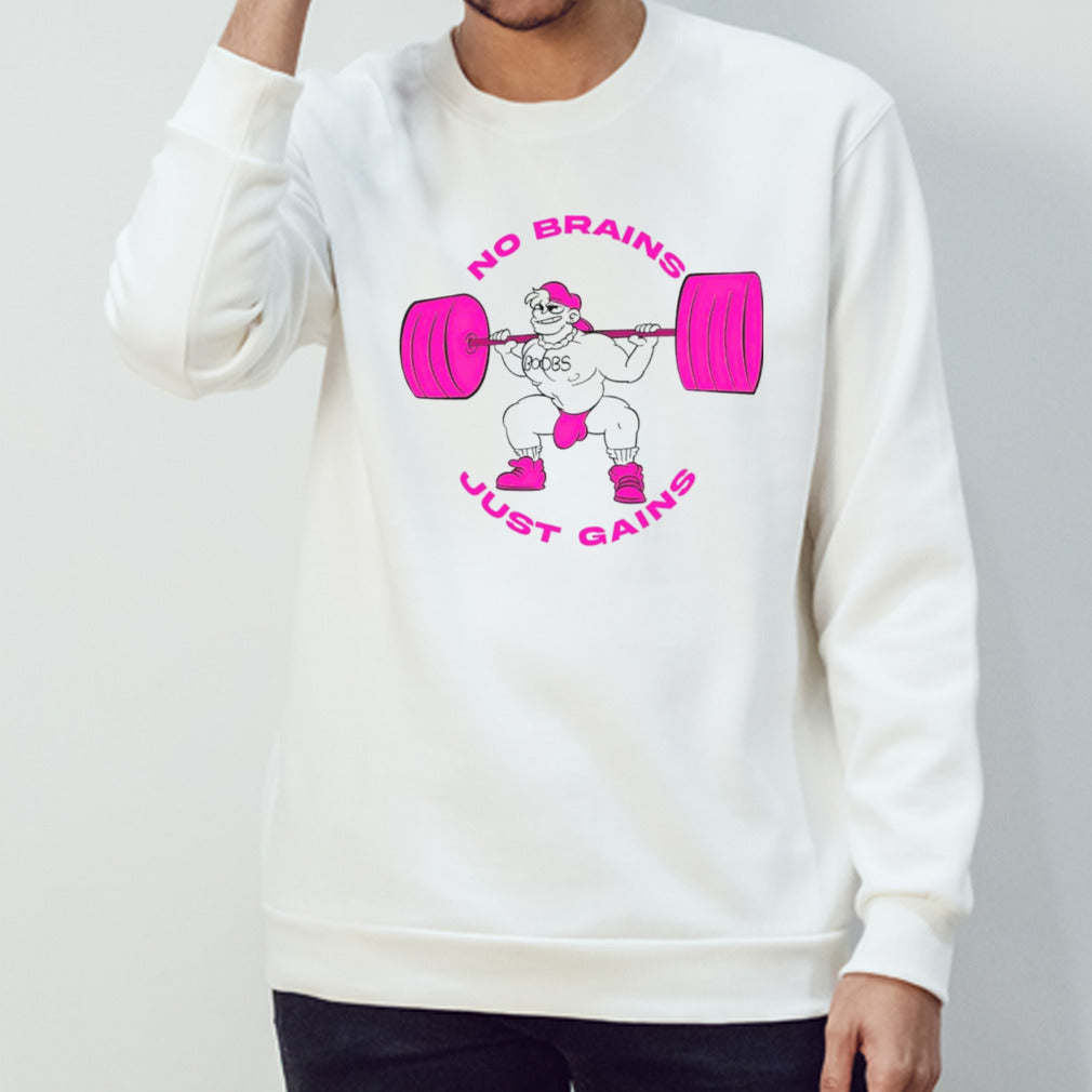 No brains just gains cartoon shirts