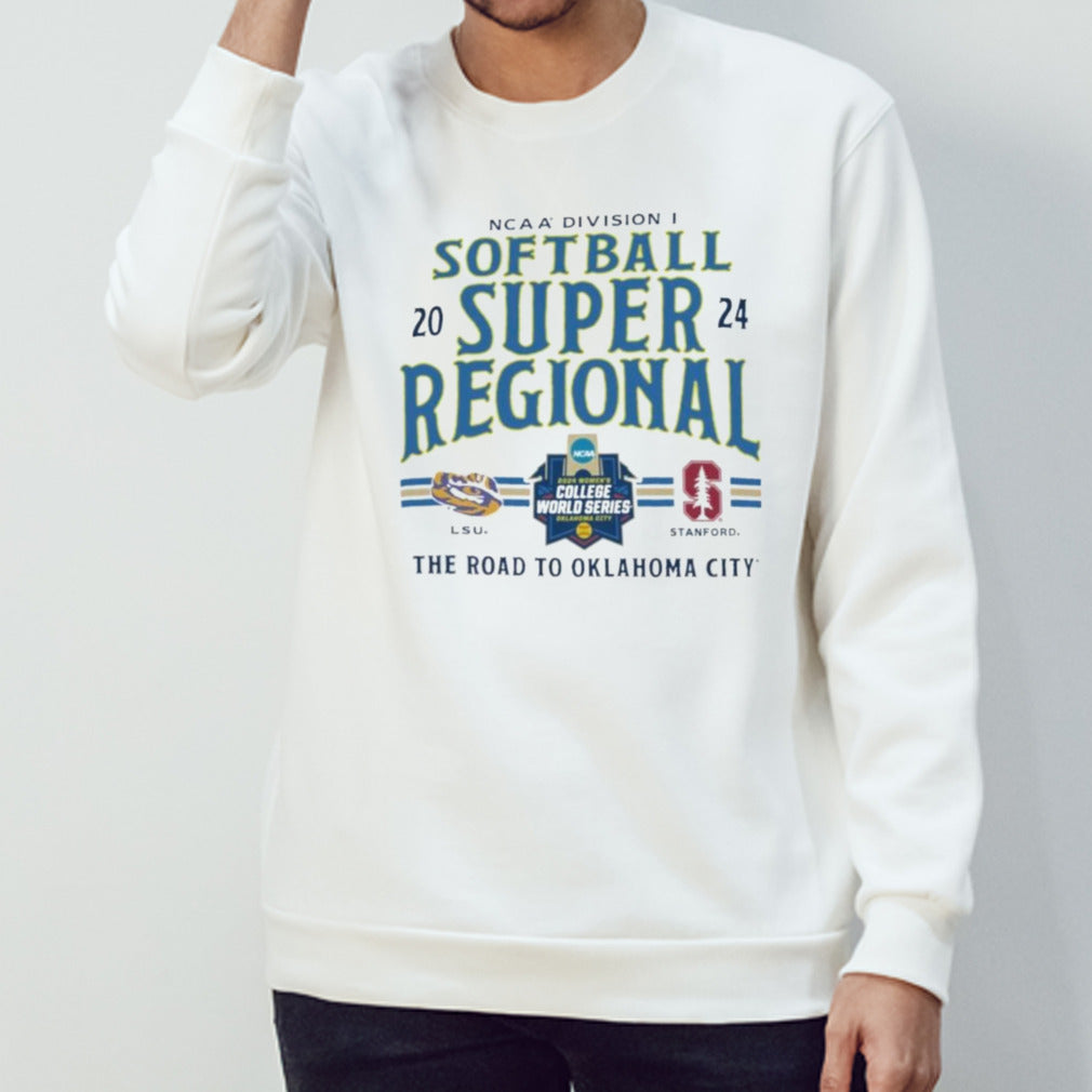 Official NCAA Division I Softball Super Regional 2024 LSU Tigers Vs Stanford Cardinals The Road To Oklahoma City Shirt