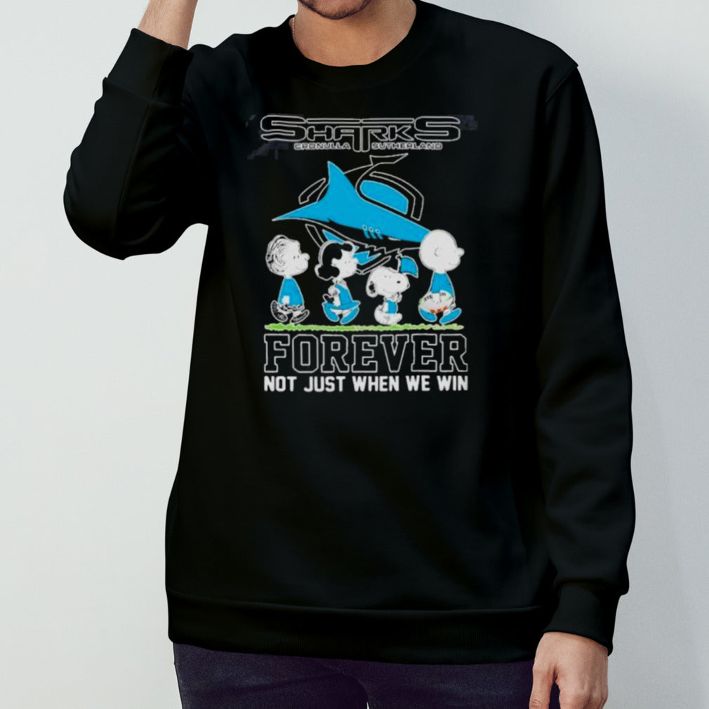 Official Peanuts Characters Walking Cronulla-Sutherland Sharks Forever Not Just When We Win Shirt