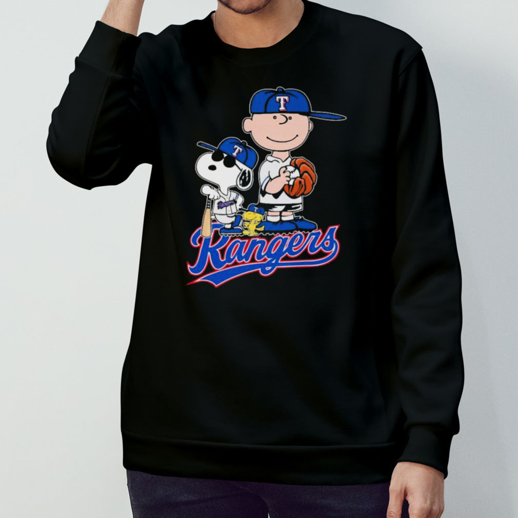Peanuts Characters Texas Rangers Baseball Shirts