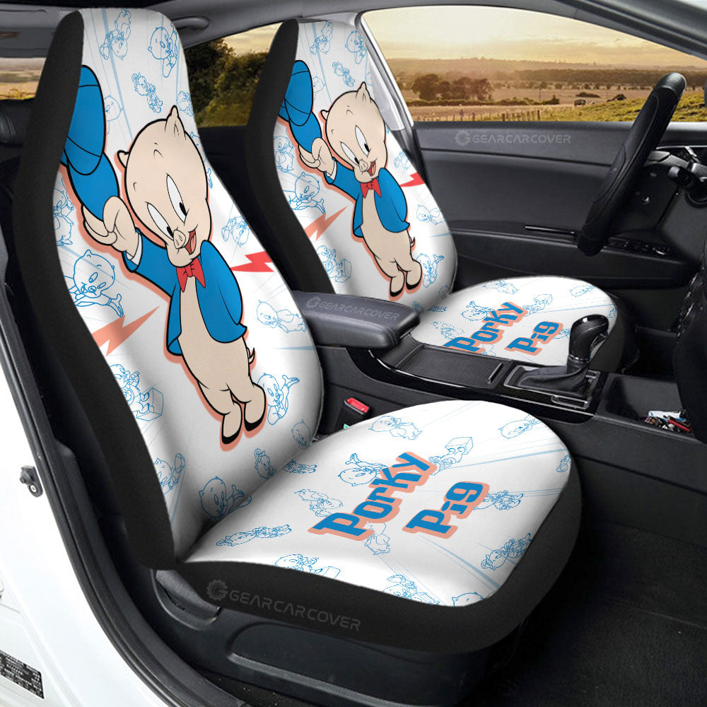 Porky Pig Car Seat Covers Custom Cartoon Car Accessories