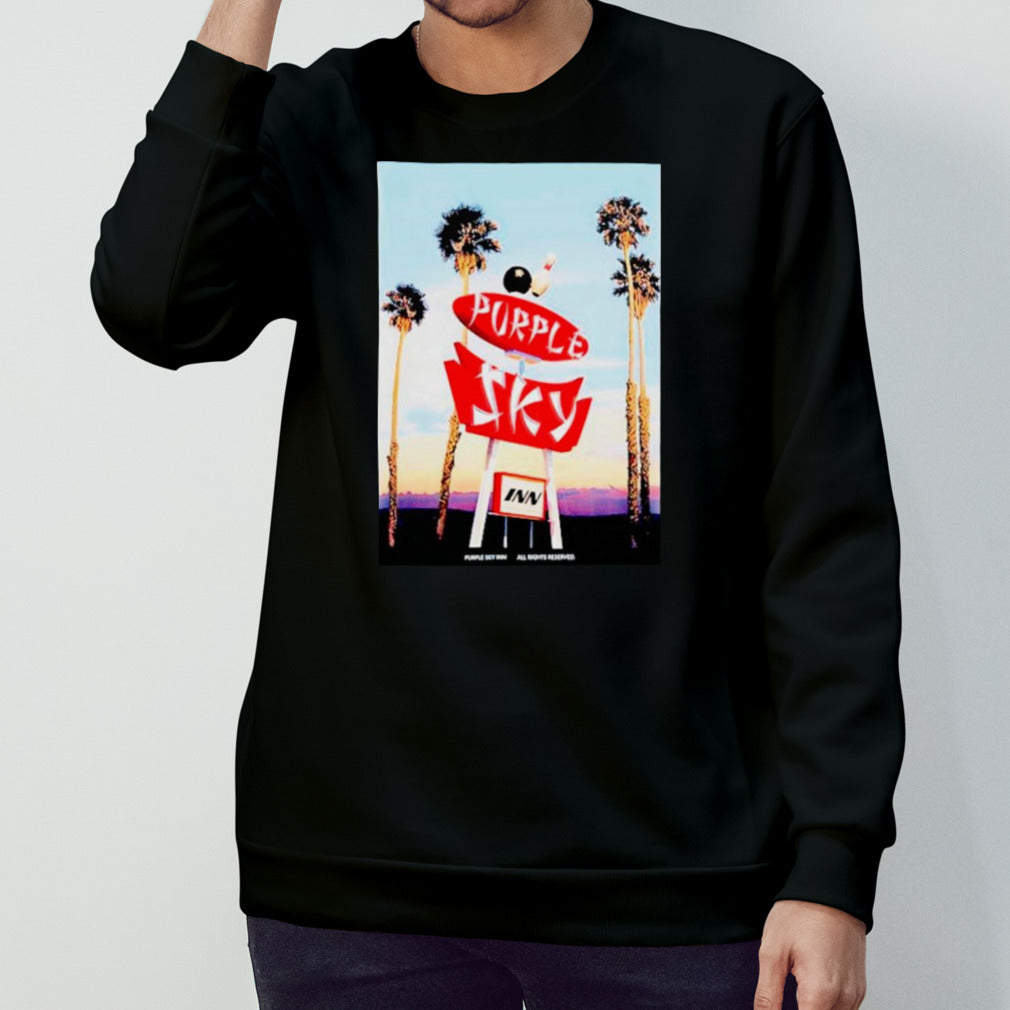 Purple sky inn all rights reserved shirts