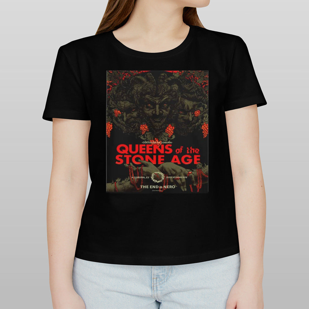 Queens Of The Stone Age Coliseum Da Coruna ES June 17 2024 The End Is Nero By Nikita Kaun T-Shirt