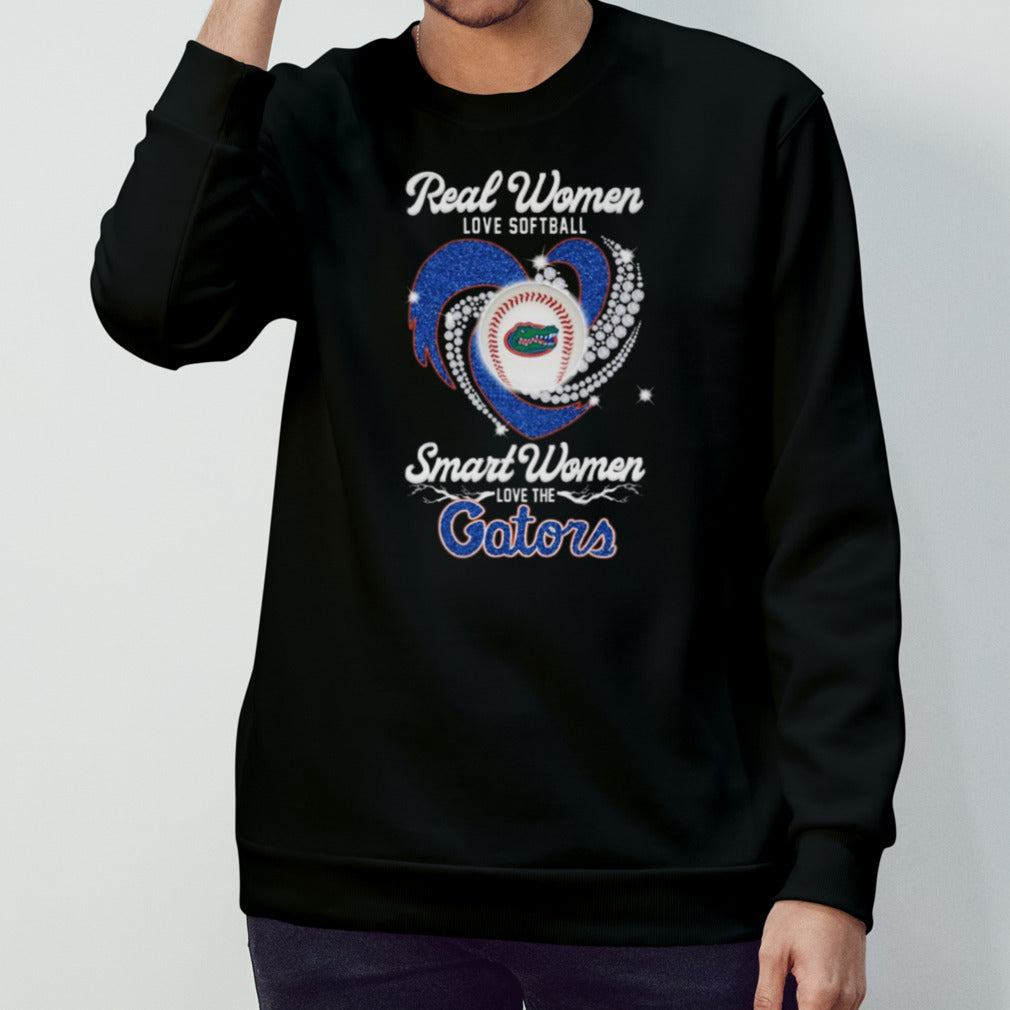 Real Women Love Softball Smart Women Love The Florida Gators 2024 Diamond Heart T-shirt