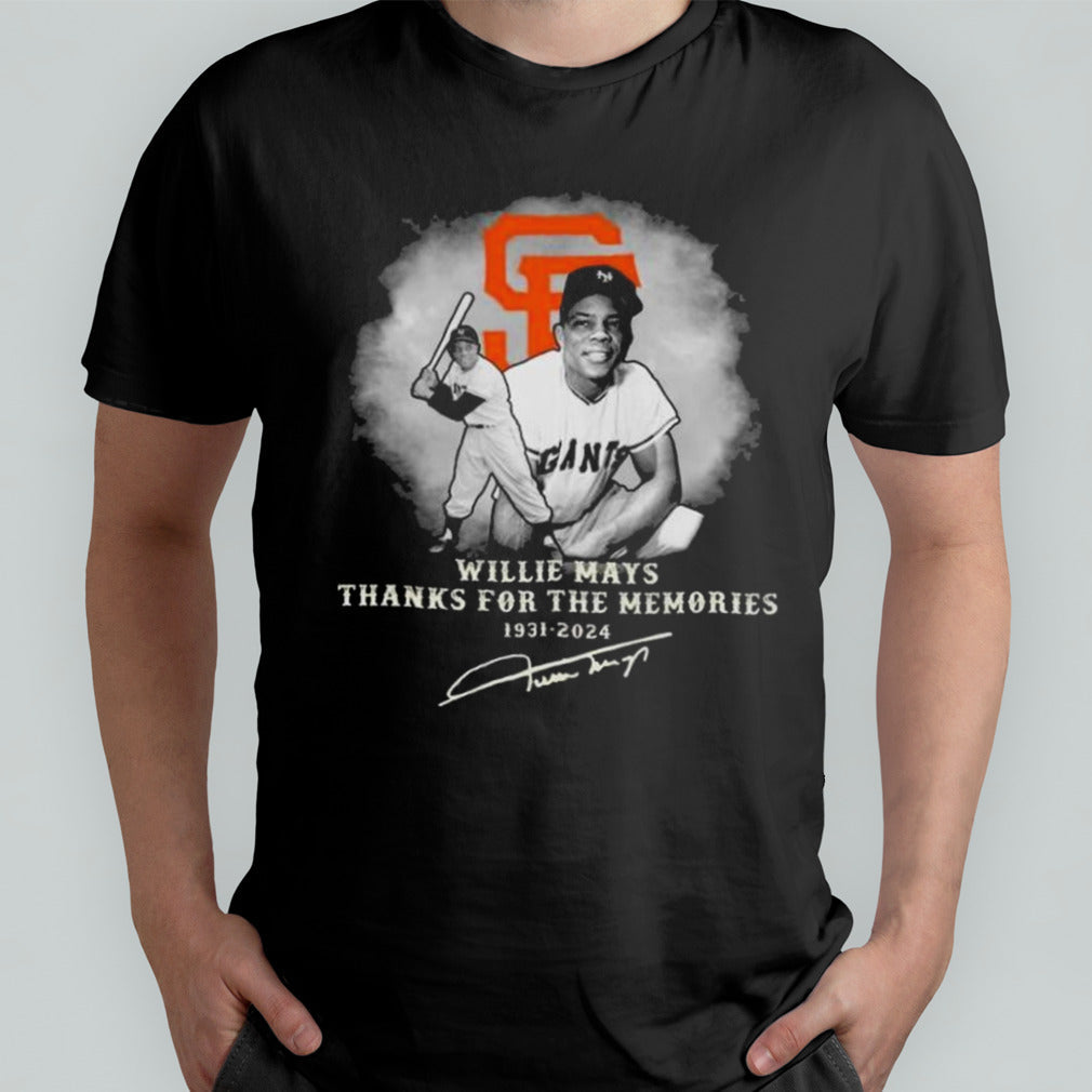 San Francisco Giants Willie Mays 1931 2024 thank you for the memories signature shirt