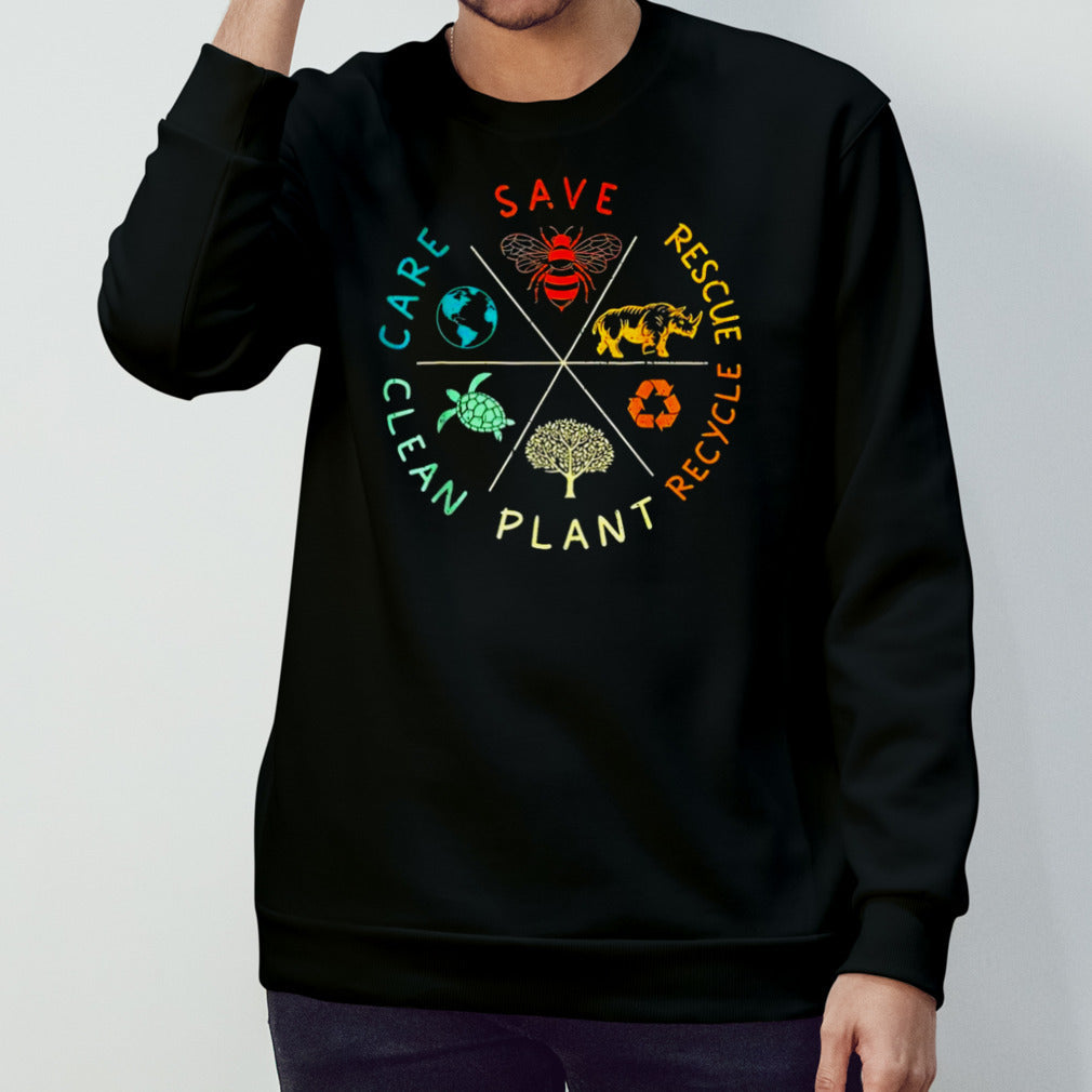Save bees rescue animals recycle plastic earth day shirts