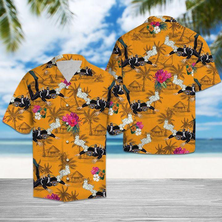 Scuba Diving Tropical Flowers Hawaiian Shirt Hw6571