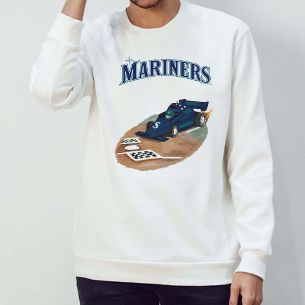 Seattle Mariners Tiny Turnip Toddler Race Car Raglan T Shirt