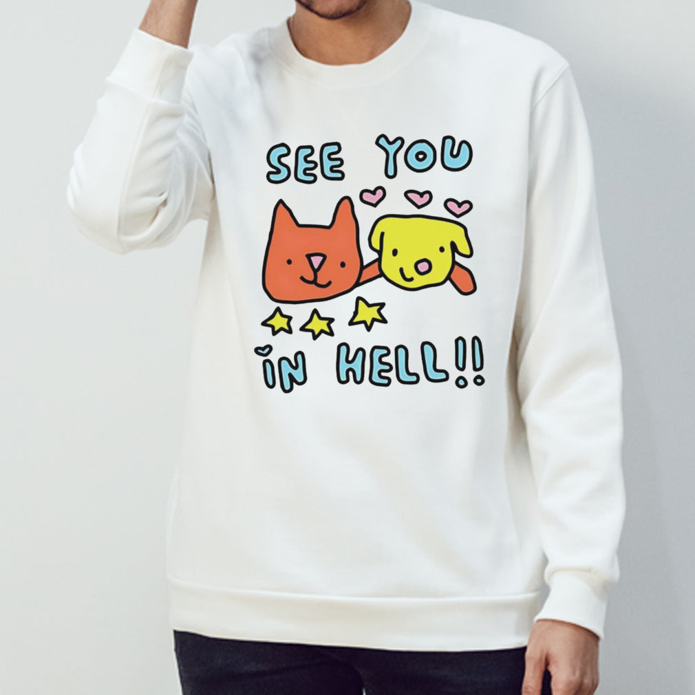 See you in hell cat and dog shirt