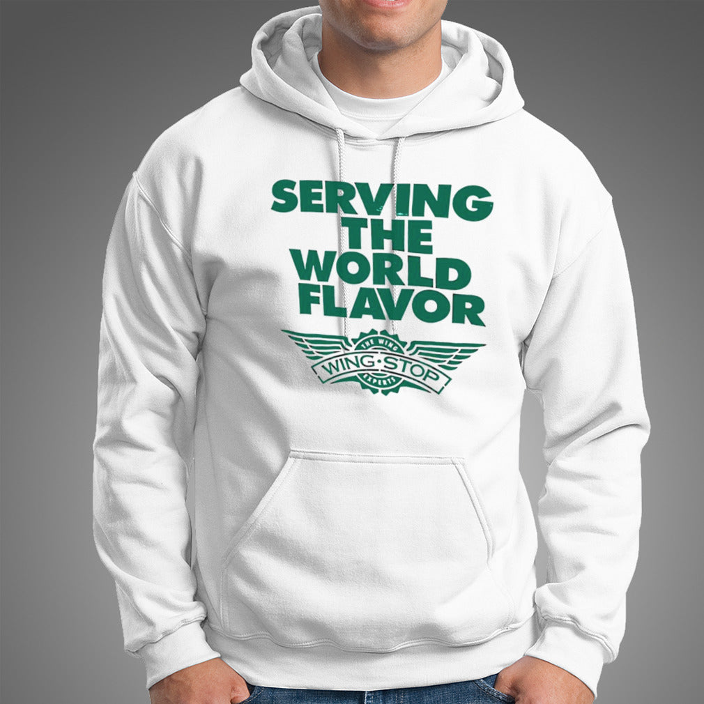 Serving the world flavor wingstop shirt
