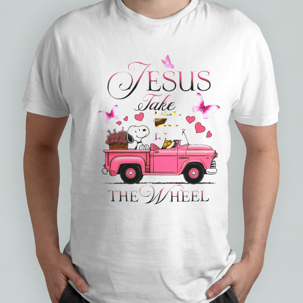 Snoopy And Peanuts Jesus Take The Wheel T-shirt