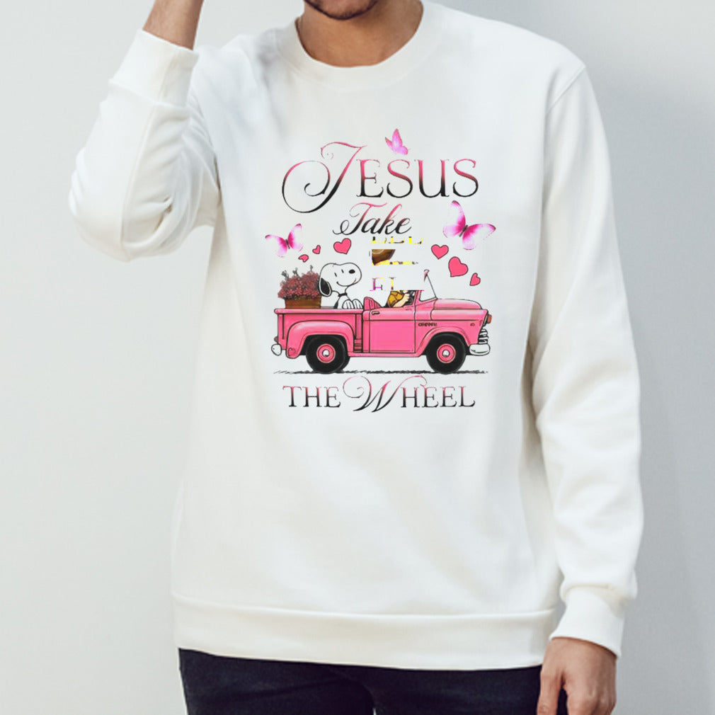 Snoopy And Peanuts Jesus Take The Wheel T-shirt