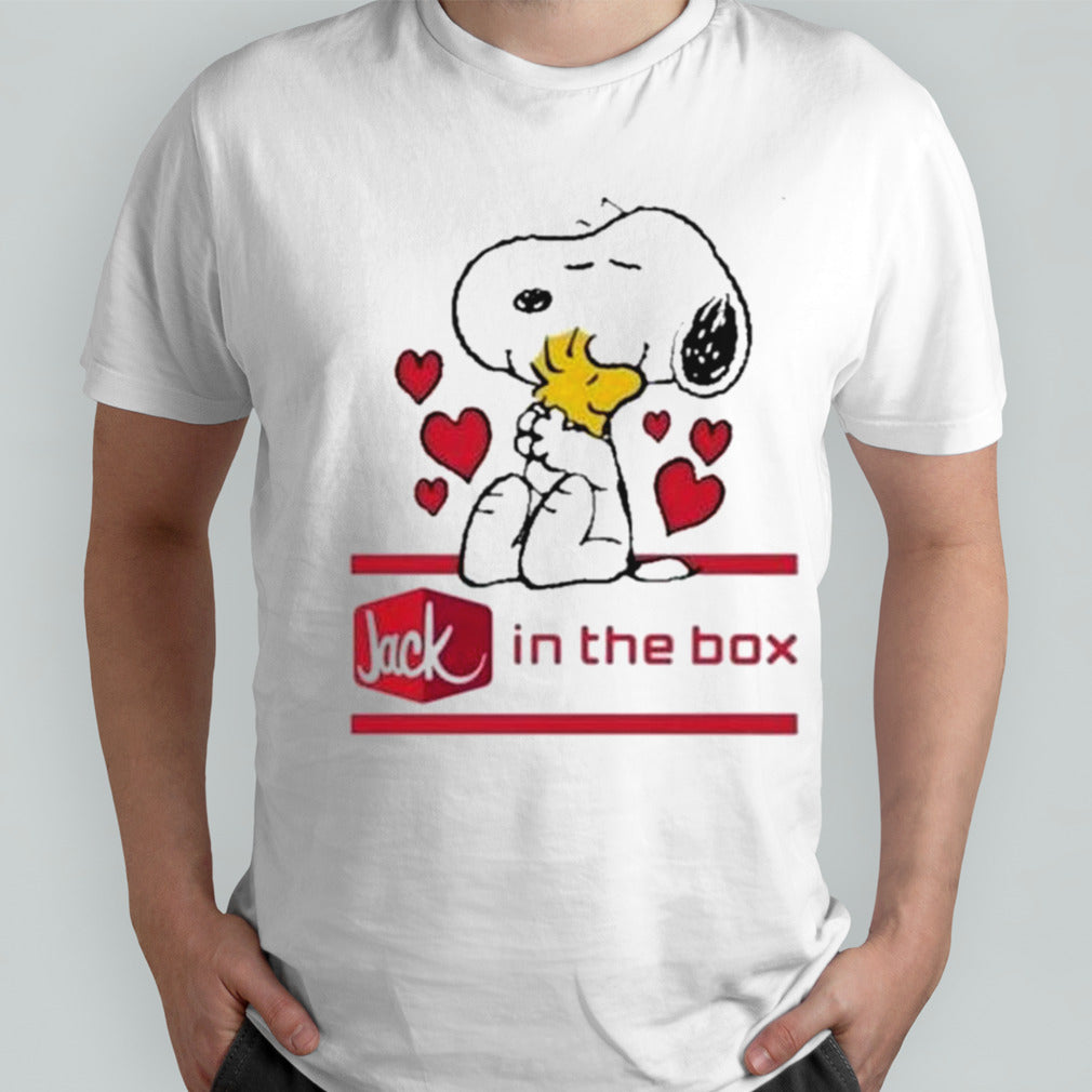 Snoopy And Woodstock Loves Jack In The Box Logo T-shirt