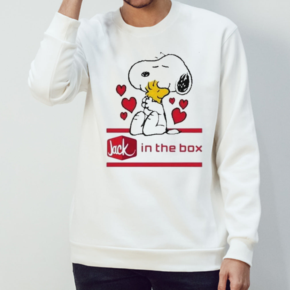 Snoopy And Woodstock Loves Jack In The Box Logo T-shirt
