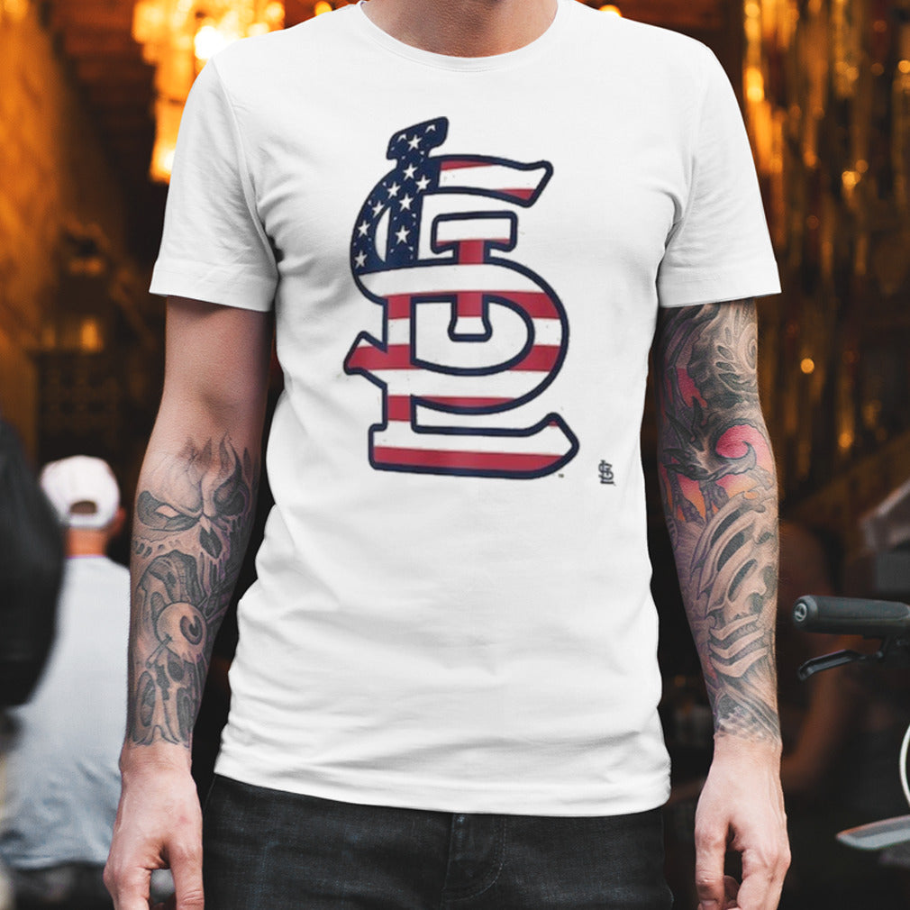 St. Louis Cardinals Logo 4th Of July Flag T-shirt