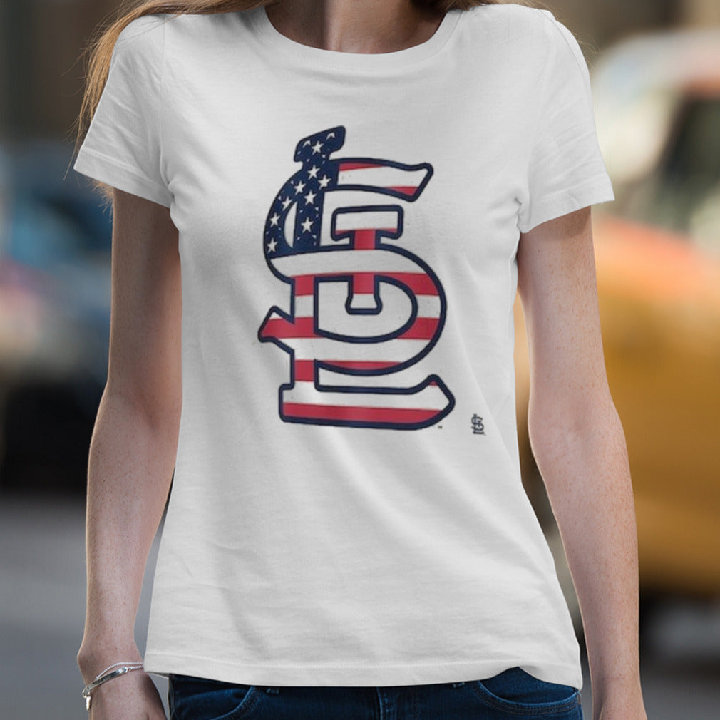 St. Louis Cardinals Logo 4th Of July Flag T-shirt