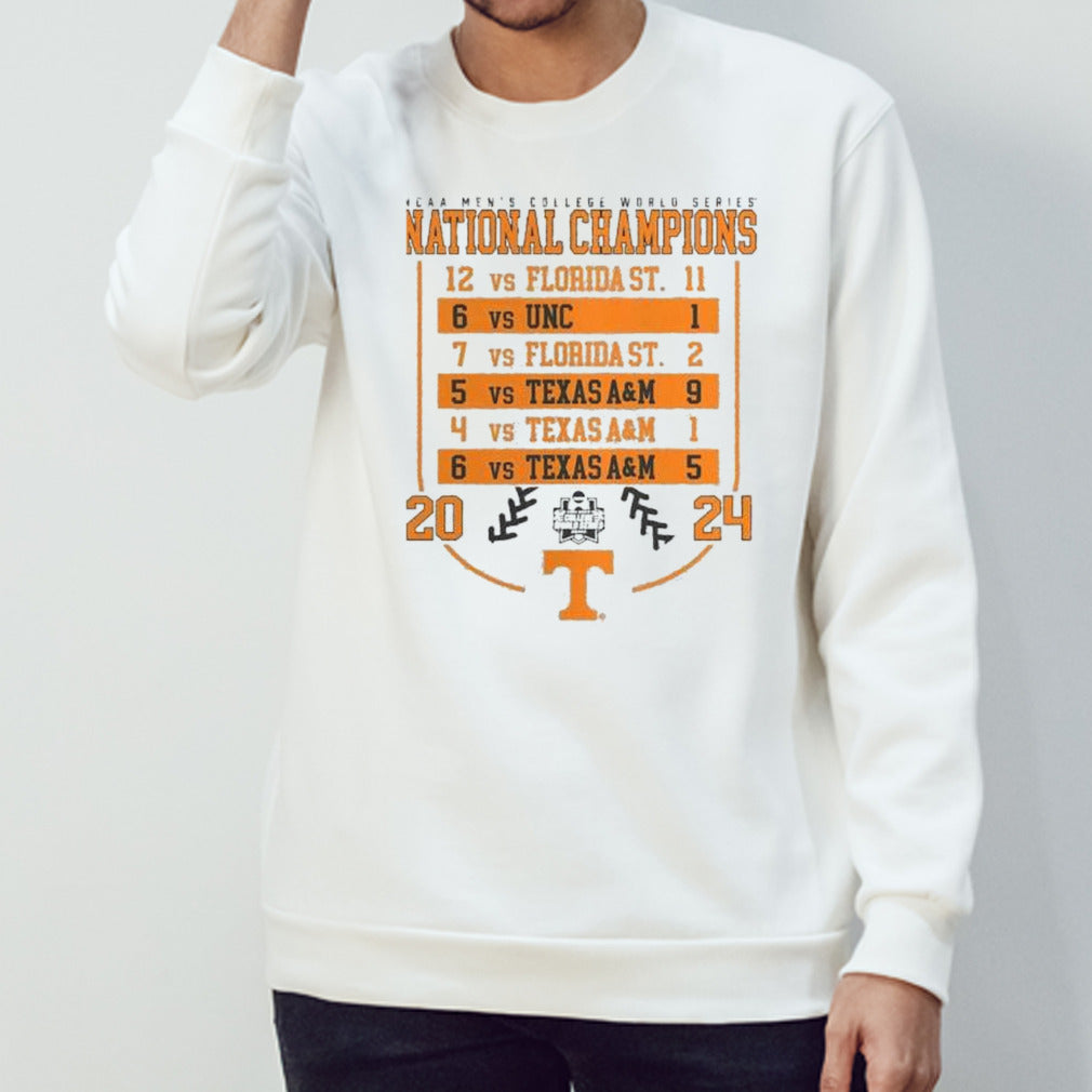 Tennessee Volunteers 2024 NCAA Men’s Baseball National Champions Schedule shirt
