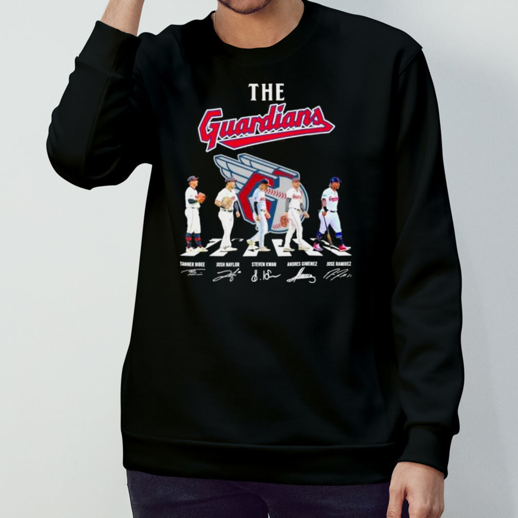 The Cleveland Guardians Abbey Road Bibee Naylor Steven Kwan Gimenez And Ramirez Signatures shirt