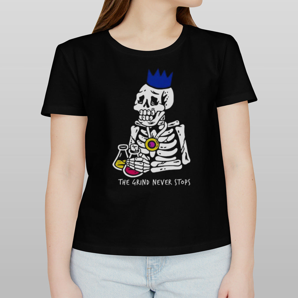 The Grind Never Stops Skeleton T-shirt