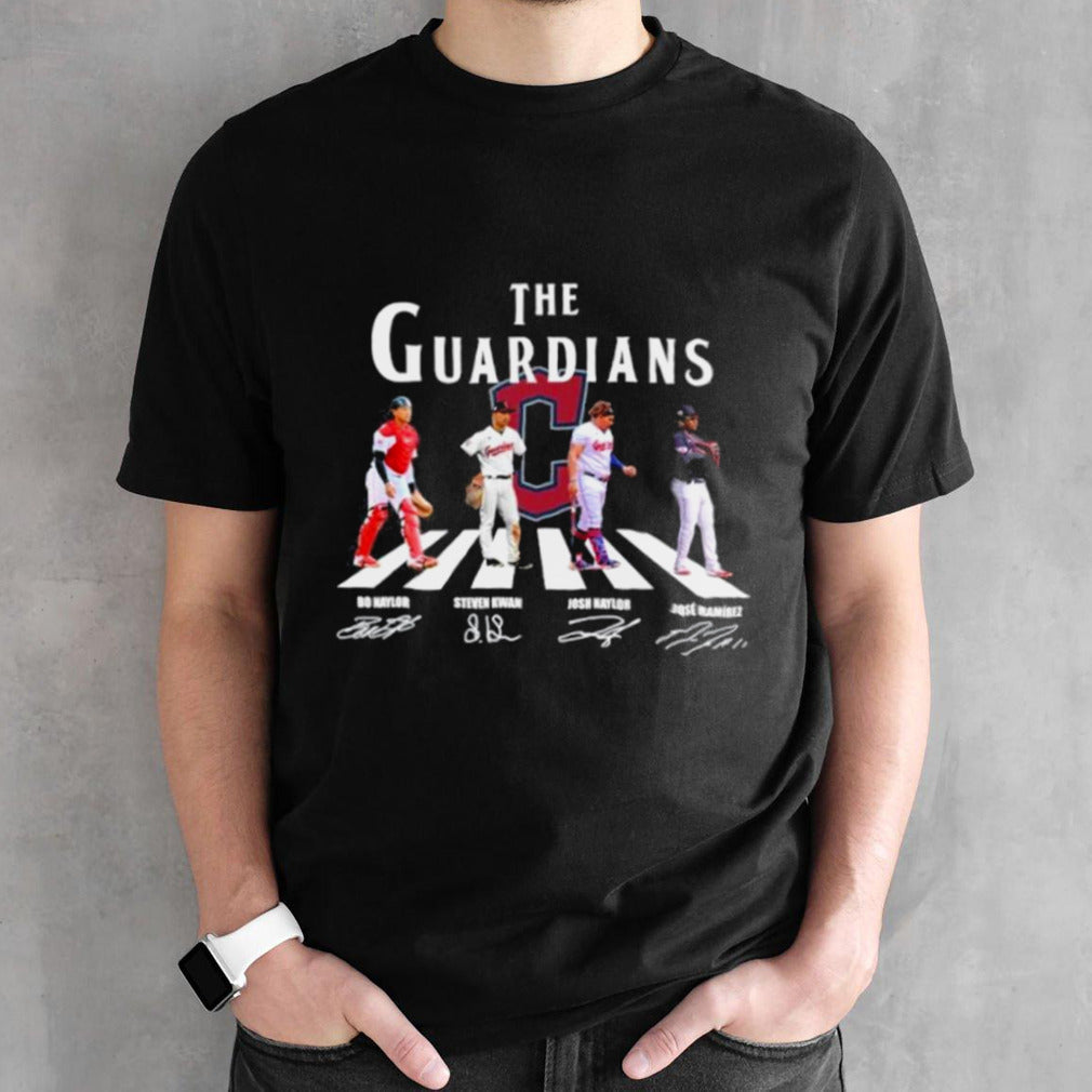 The Guardians Abbey Road Bo Naylor Steven Kwan Josh Naylor And Jose Ramirez Signatures Shirt
