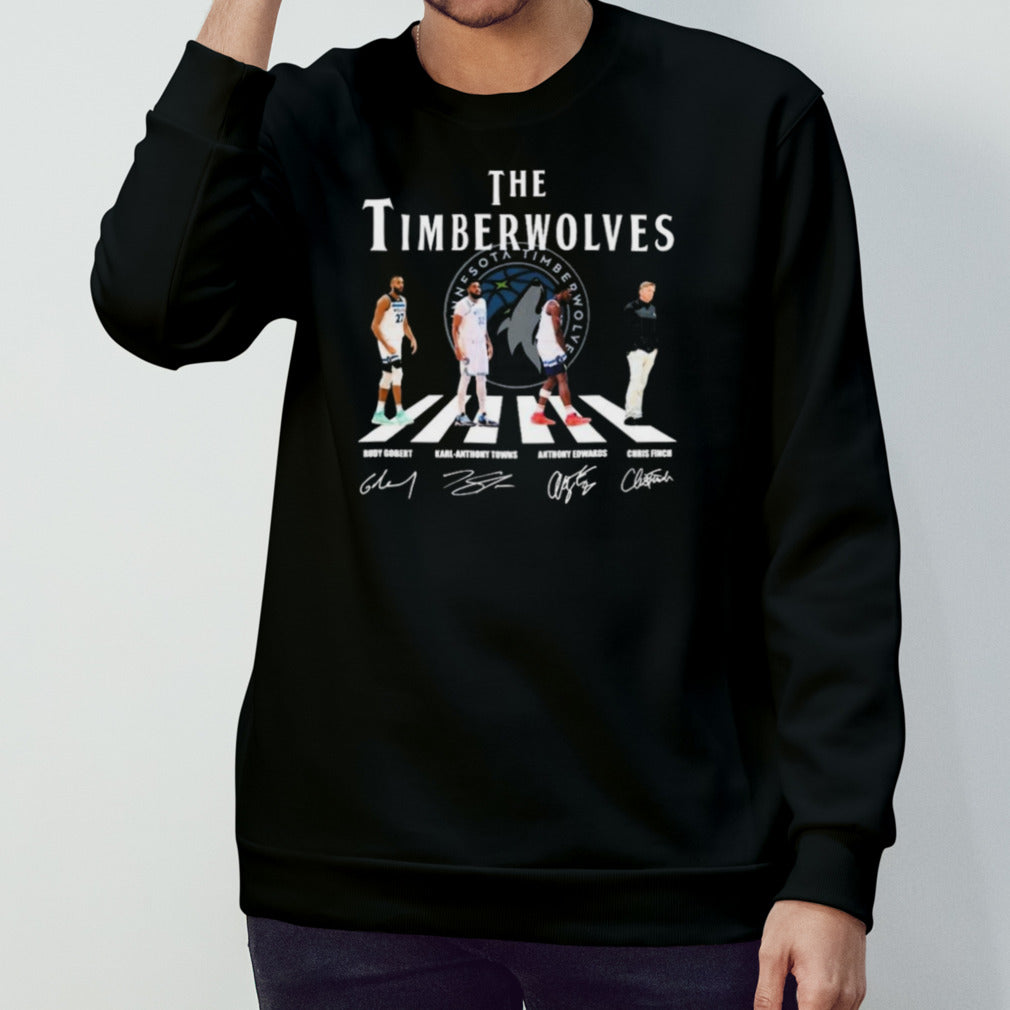 The Timberwolves Abbey Road Rudy Gobert Karl-Anthony Towns Anthony Edwards And Chris Finch Signatures Shirt