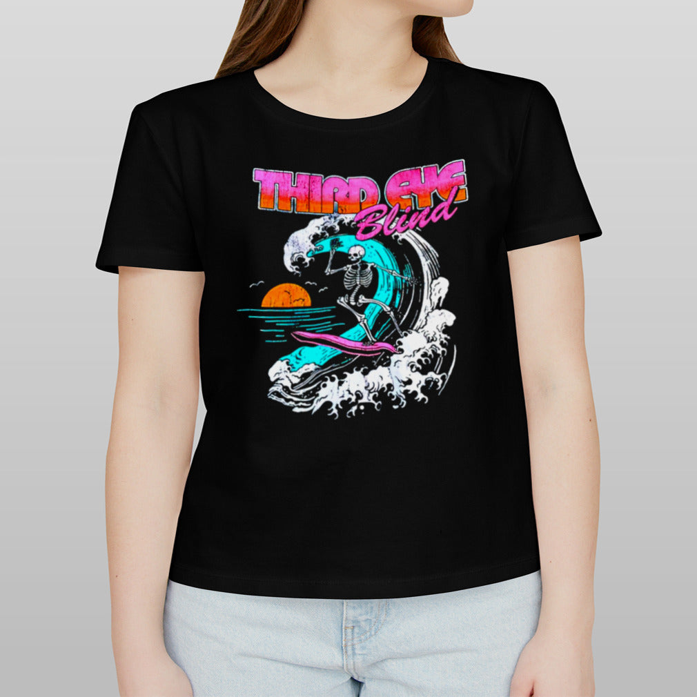 Third eye blind skeleton surfing shirt