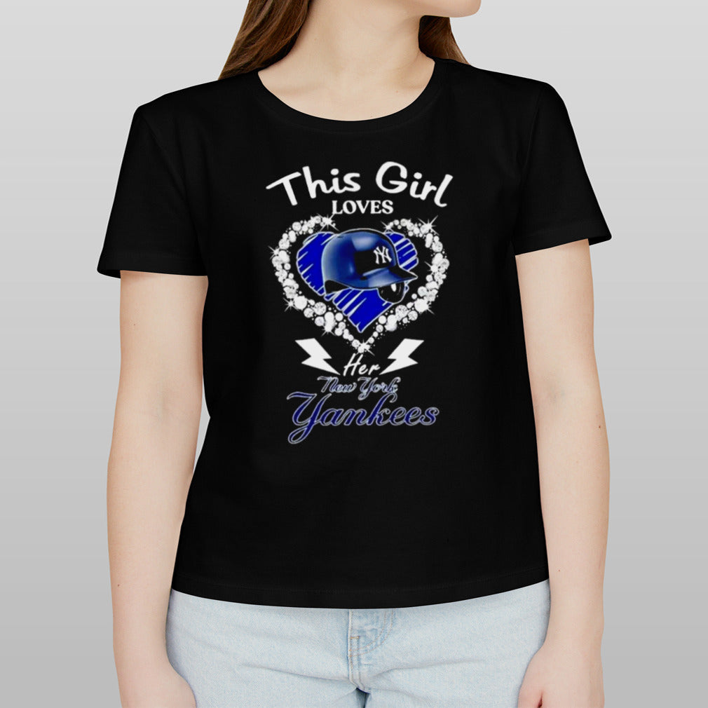 This Girl Loves Her New York Yankees Baseball Helmet Heart Shirt