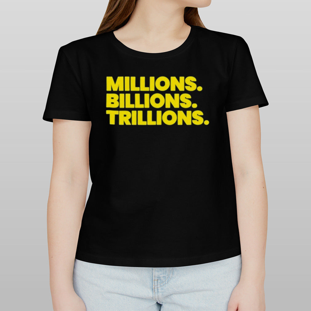 Travis Malloy Wearing Millions Billions Trillions Shirt