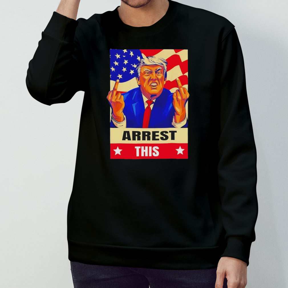 Trump arrest this never surrender fingers shirt