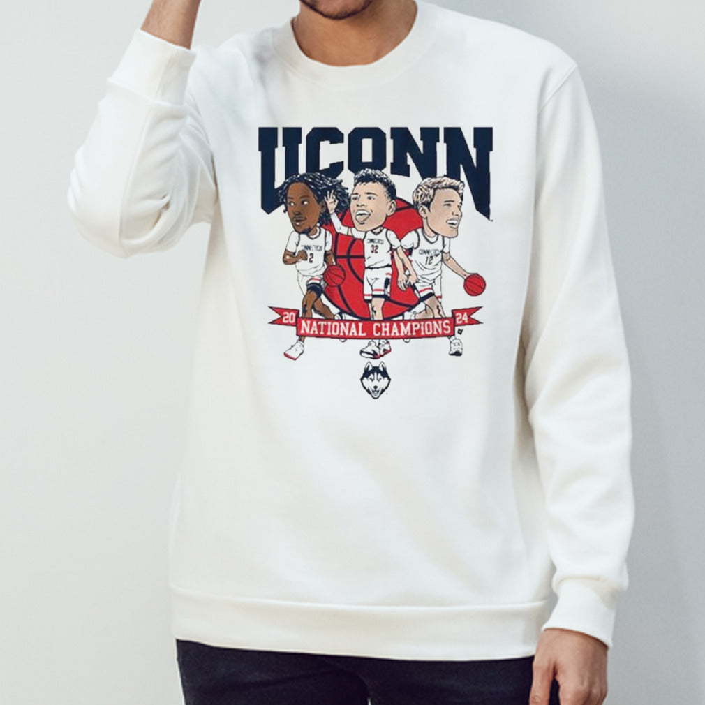 UConn Huskies MBB 2024 National Champions Caricatures Shirts