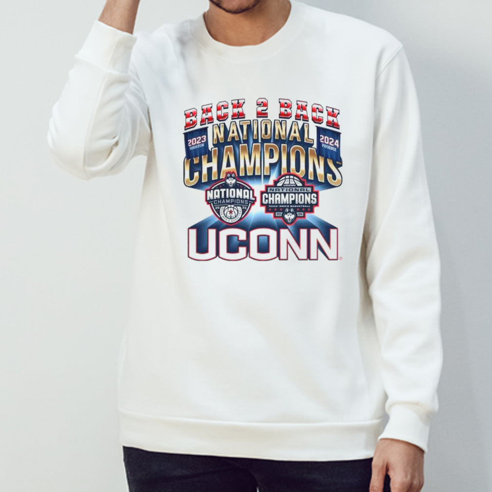 Uconn Huskies NCAA Mens’s basketball 2024 back 2 back national Champions shirts