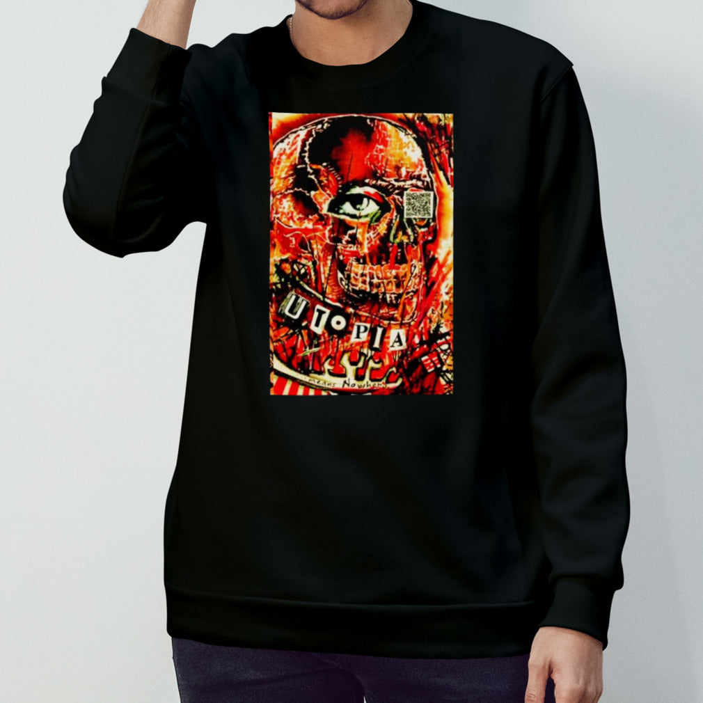 Utopia Means Nowhere skull poster shirts