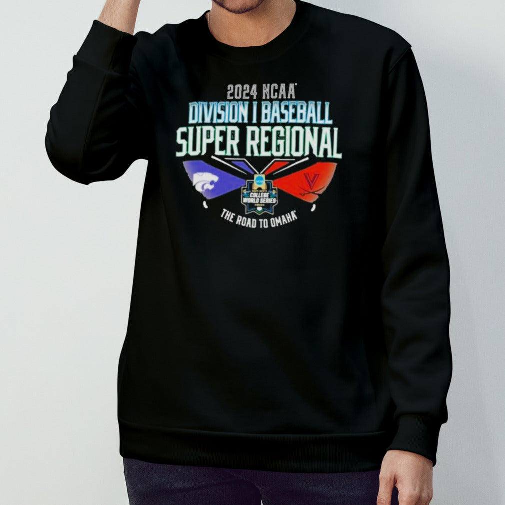 Virginia Vs K-State 2024 NCAA DI Baseball Super Regional the road to Omaha shirt