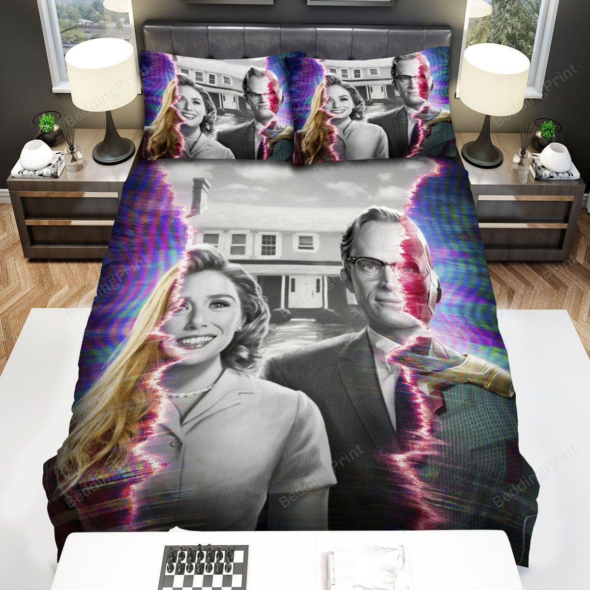 Wandavision Between The Present And The Past Bed Sheets Duvet Cover Bedding Setss