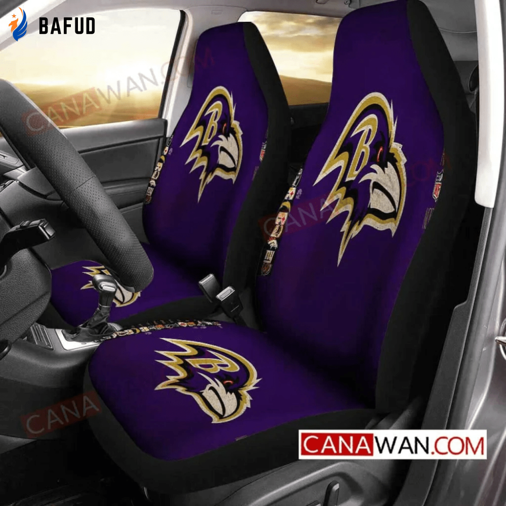 Baltimore Ravens Logo Pattern v30 Universal Fit Car Seat Covers For Fan Gifts Gift For Fan - Bafud