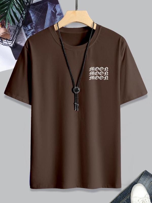 Men's Thin Letter & Graphic Round Neck Tee, Fashion Casual Vintage Regular Fit Vintage Sculpture Print Short Sleeve T-Shirt, Streetwear, Graphic Tees,