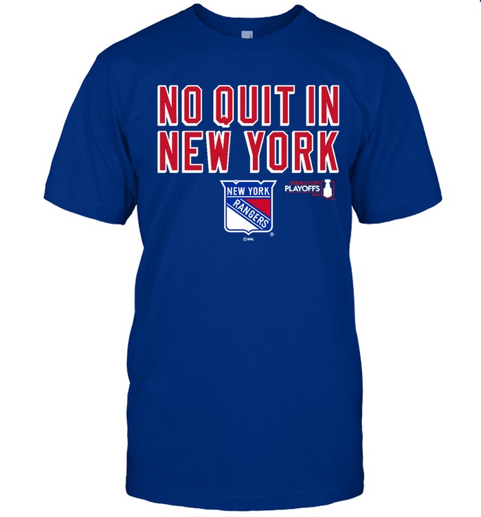 New York Rangers Fanatics 2022 Stanley Cup Playoffs Slogan Tee