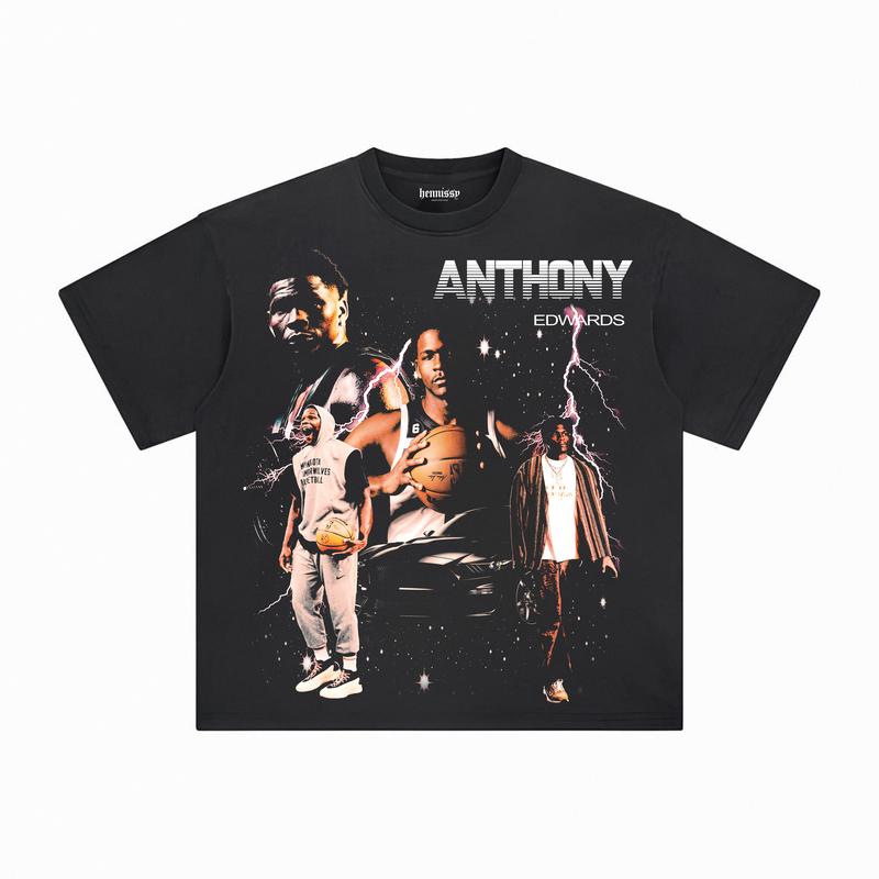 ANTHONY EDWARDS 5 TEE - VINTAGE TEE - SPORT TEE - GRAPHIC MEN'S T-SHIRT SWEATSHIRT HOODIE - GIFT FOR FAN