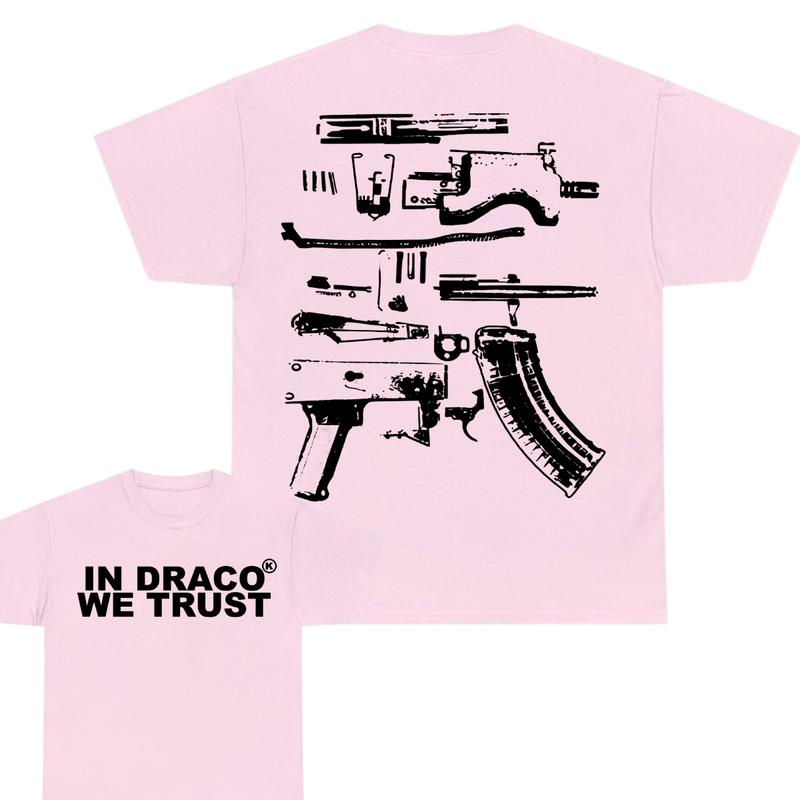 IN DRACO WE TRUST T-SHIRT, 2 SIDE - UNISEX - Design Color Black & White, Men's top - T-shirt , - For Men & Women Tee