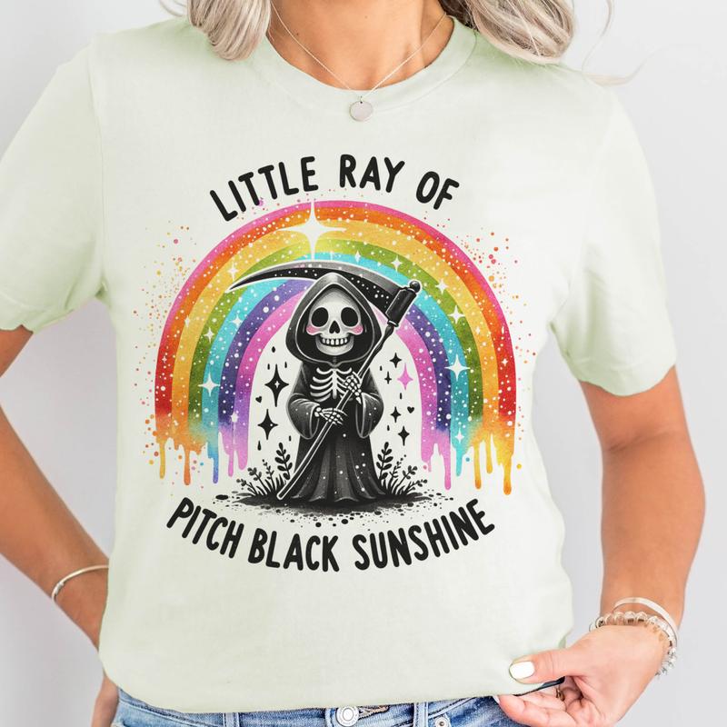 Little Ray Of Pitch Black SunshineTshirt Skull Just Dill With It Pickle Tshirt Little Light Dumpter Fire Tee Ice Queen Skull Tshirt Tshirt Funny Wor