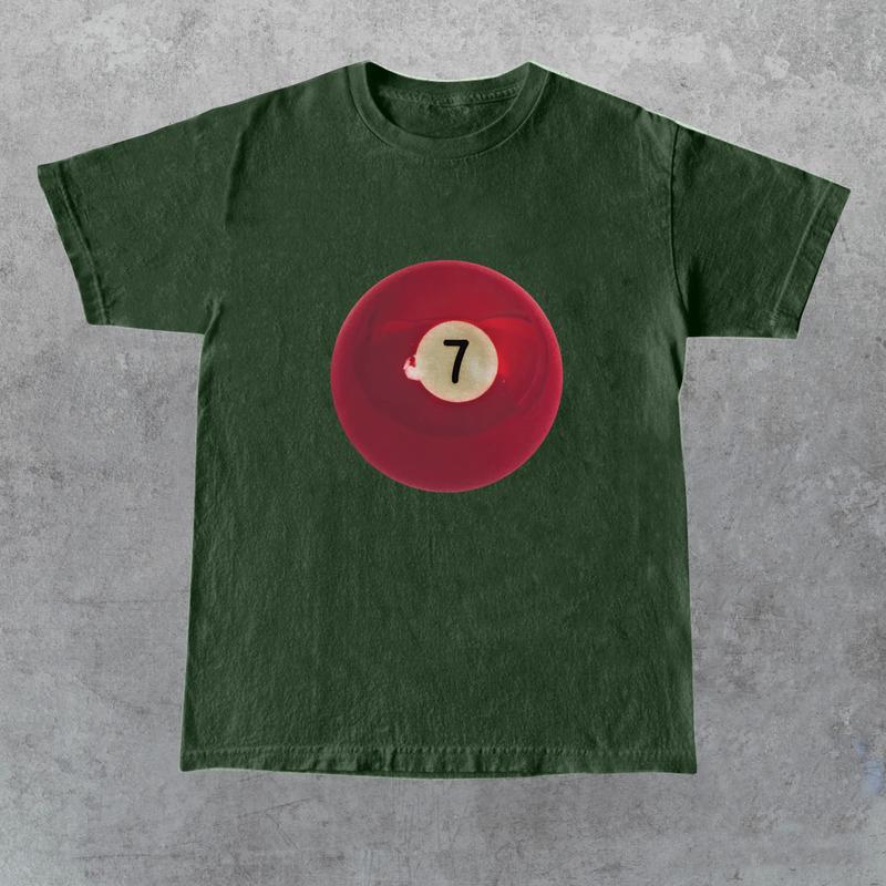 Vintage 7 Ball 90s Graphic T-Shirt, Retro Billard Shirt, Y2k Lucky Tee, Cool 80s Billard Gift, Y2k Clothing