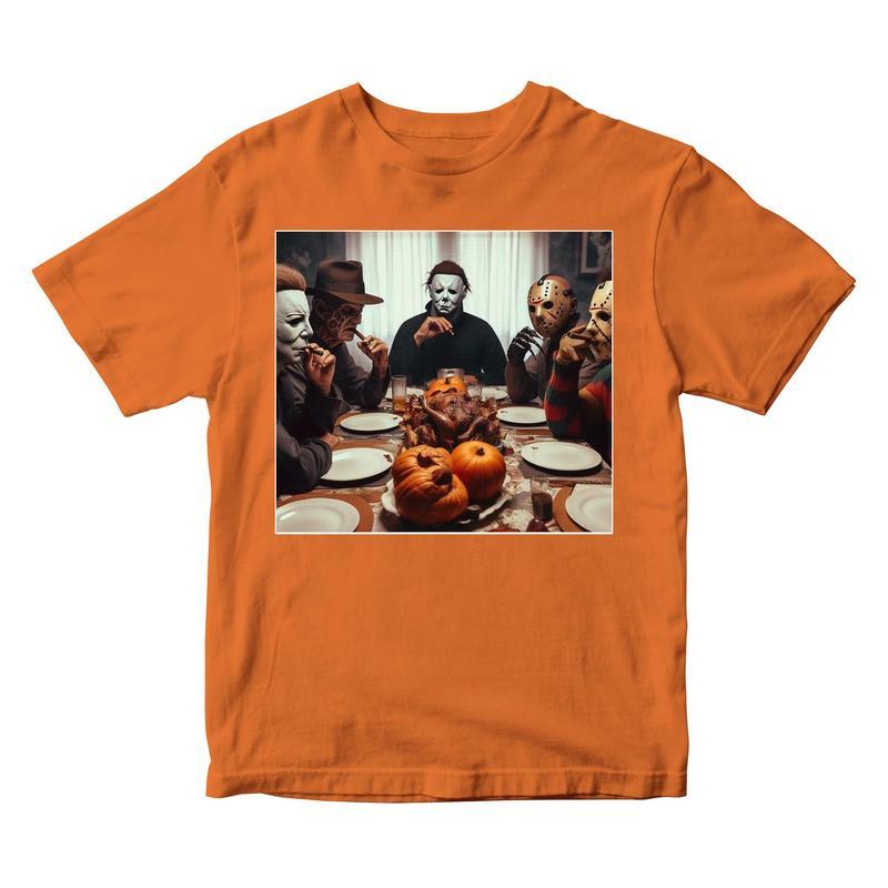 Horror Dinner Graphic T-Shirt - Heavy Cotton Gildan Tee for Men & Women Perfect for Spooky Season Casual Classic