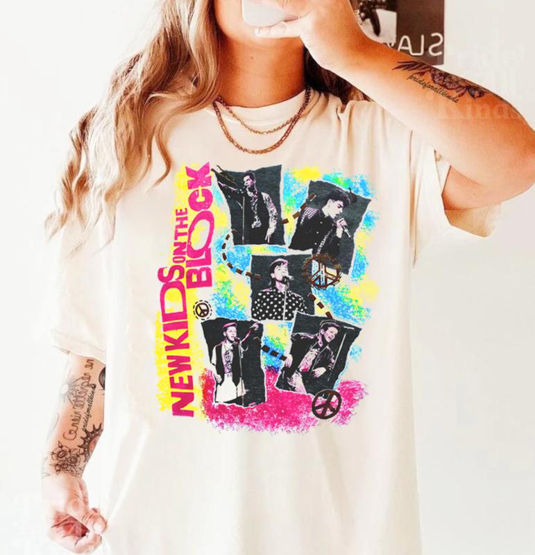 Neon New Kids On The Block TShirt, Retro Band Tee, Old School Boy Band, Pop Band Shirt, NKOTB Shirt, Summer Carnival 2024