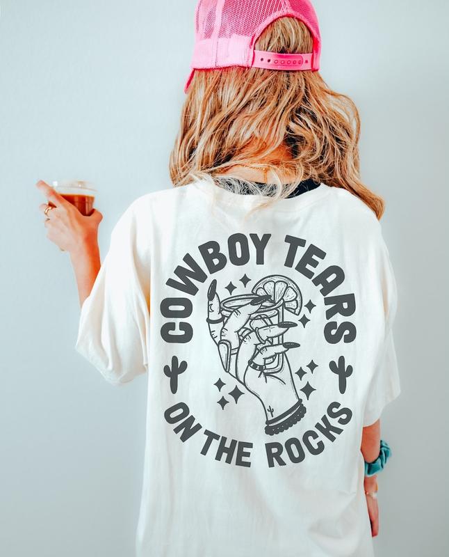 Oversized Graphic Cowboys T Shirt Trendy Country Concert Tee Tequila Shot Western Shirt Cute Cowboy Tears Shirt Vintage sweater and hoodie