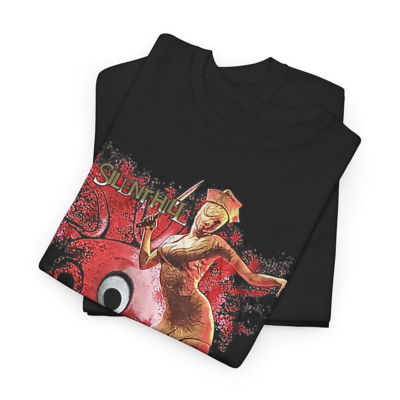 Silent Hill Universal Halloween H0rr0r Nights Video Game Cotton Crewneck Tshirt Menswear Streetwear