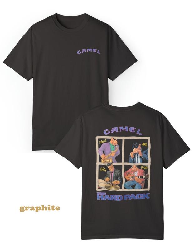 90s Camel The Hard Pack T-shirt Unisex Garment-Dyed Shirt, Joe Camel Promo Tee, Cowboy Apparel, Motorcycle Smoker T Shirt 1990s T-shirt, sweater and